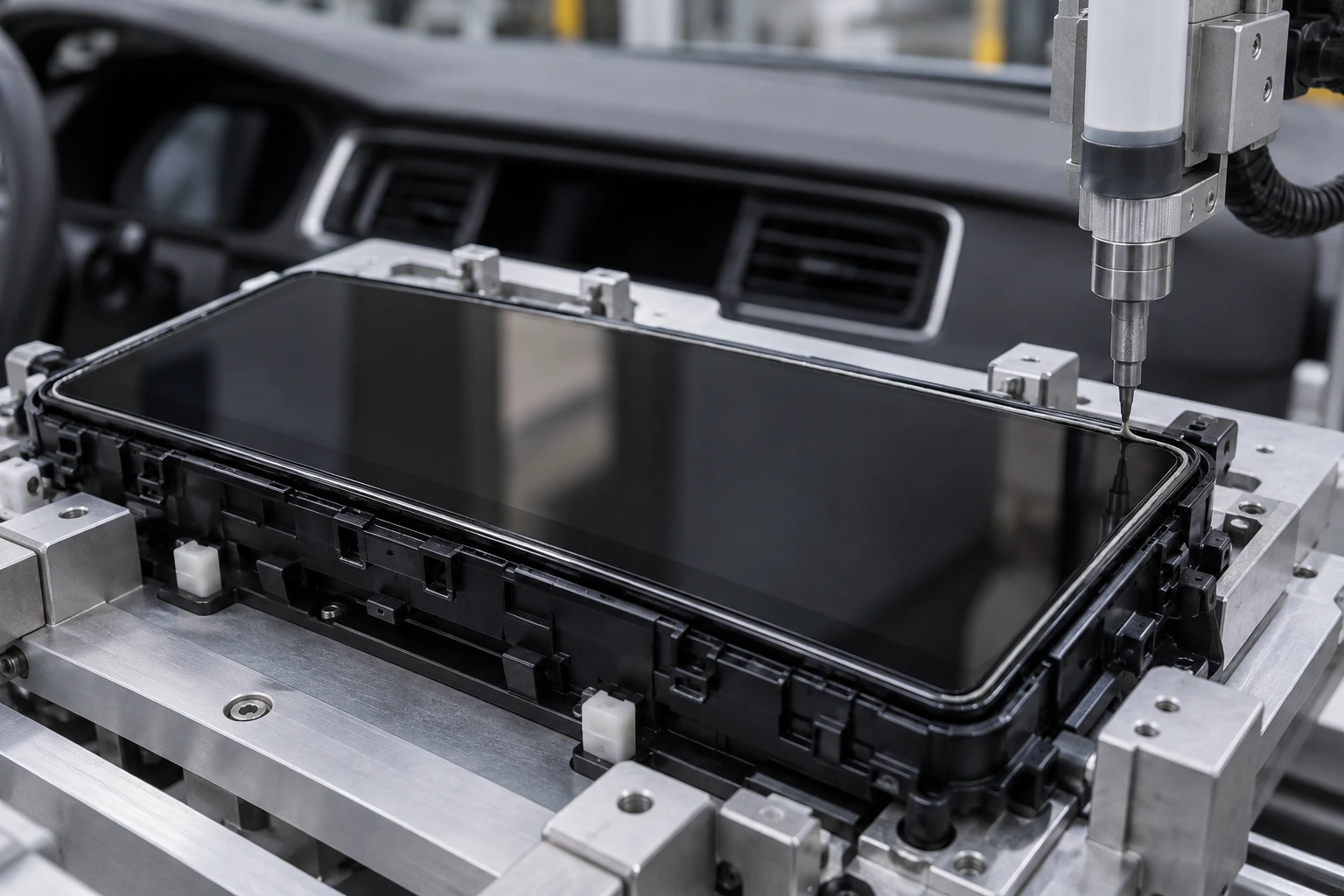 Dashboard display assembly application illustration